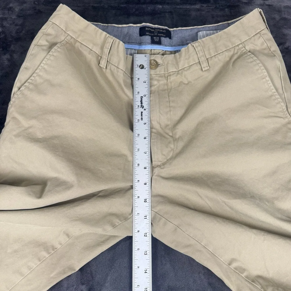 Banana Republic Chino Pants Mens 35x32 Tan Relaxed Fit Dawson Khaki Cotton